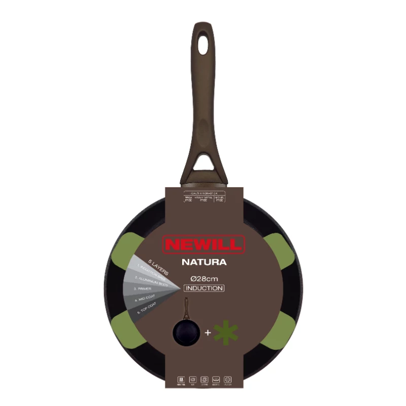 NEWILL Natura Patelnia Ø28 cm Indukcja Brązowa z Osłonką