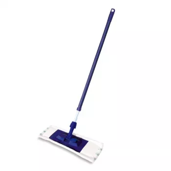 YORK Smart Flat Mop Brush 45x15 cm z teleskopowym uchwytem 74-130 cm, mikrofibra, szary/niebieski
