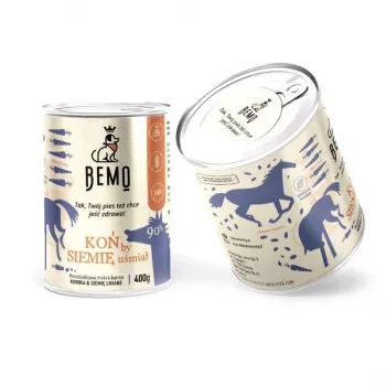 BEMO Horse Monoprotein Wet Dog Food – 400g Can