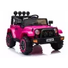 LEAN CARS BRD-7588 Różowy elektryczny jeep na akumulator 12V dla dzieci z oświetleniem LED, MP3, pilotem, 4x4