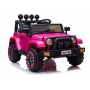 LEAN CARS BRD-7588 Różowy elektryczny jeep na akumulator 12V dla dzieci z oświetleniem LED, MP3, pilotem, 4x4