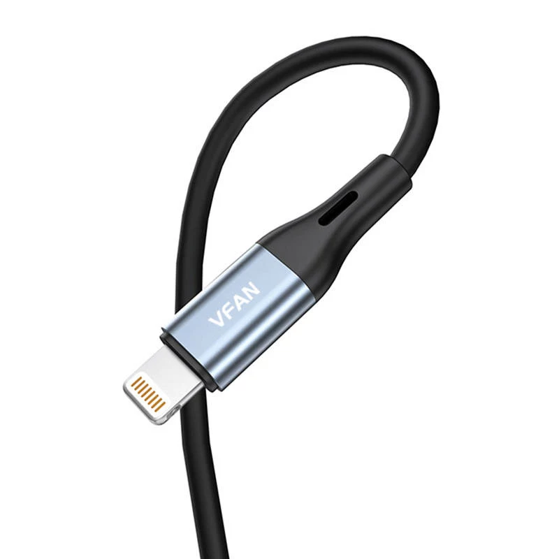 Kabel audio VIPFAN L05 Lightning na 3,5 mm AUX, 1 m, szary