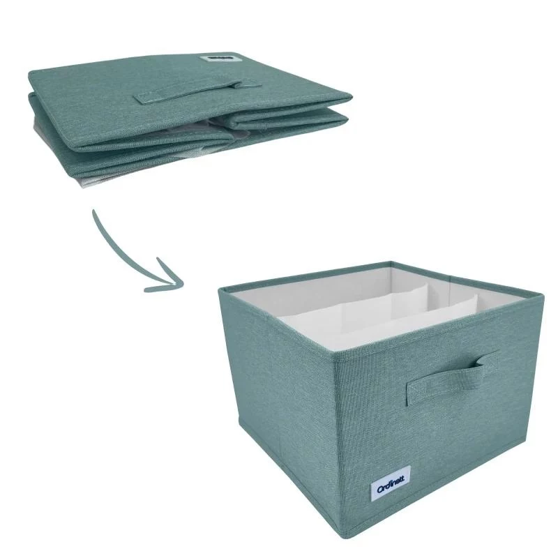 ORDINETT Box Cube 29x29x18,5 cm miętowe pudełko do przechowywania z pokrywką