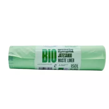 BioBag Kompostowalne worki na śmieci 125/150L, 5 na rolce, 75x115 cm, zielone
