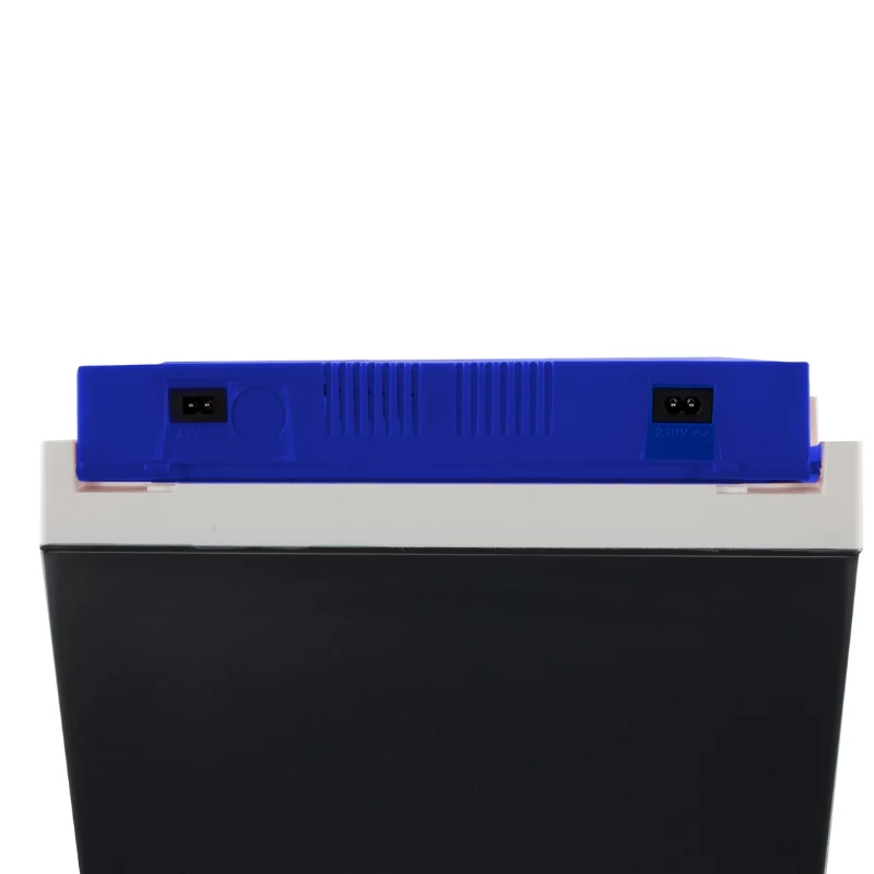 GIOSTYLE Brio 26 Elektryczna chłodziarka turystyczna 12/230V 26L Ciemnoszara z czerwono-niebieskimi akcentami