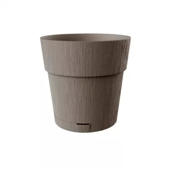 STEFANPLAST Ethica Doniczka z podstawką, 25x25 cm, brązowa, 8,5 l, z recyklingowanego plastiku