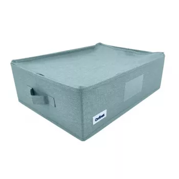 ORDINETT Prostokątne pudełko do przechowywania z zamkiem błyskawicznym 42x32x14 cm Miętowe