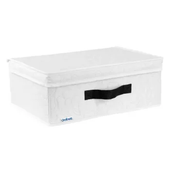 ORDINETT Prostokątny Kosz do Przechowywania 36x26x14 cm Bawełniany Szary