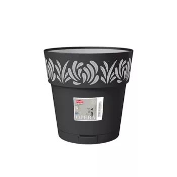 STEFANPLAST Gaia Doniczka z podstawką Ø25x25cm Czarny