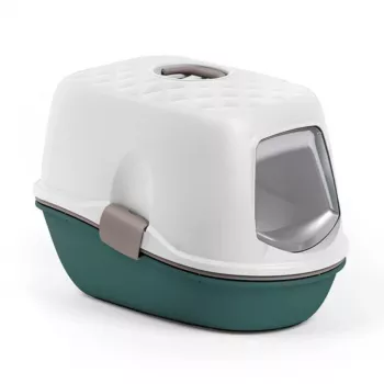 STEFANPLAST Furba Top Chic Kuweta dla kota z daszkiem 58,5x39,4x42,7 cm Biało-Zielona