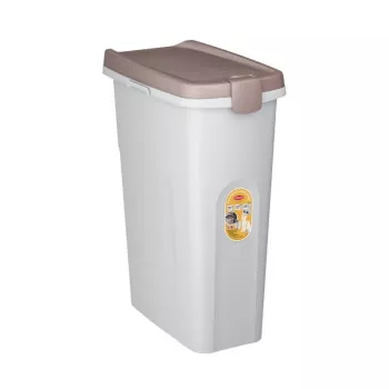 Pojemnik na karmę dla zwierząt STEFANPLAST z kółkami 40L 15kg Biały/Jasnoszary