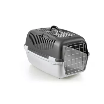 STEFANPLAST Transporter Gulliver 3 Top Free z metalowymi drzwiczkami 61x40x38cm Ciemnoszary/Jasnoszary