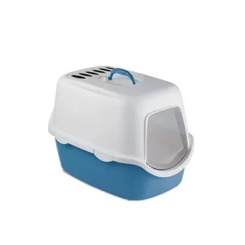 STEFANPLAST Cathy Filter Zamknięta Kuweta dla Kota z Filtrem 56x40x40 cm Biało/Niebieska