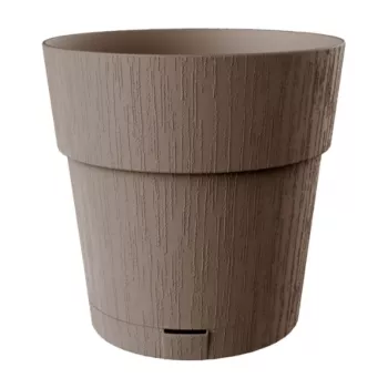 STEFANPLAST Ethica Okrągła Doniczka z Podstawką, Brązowa, 40x39 cm, 25 L