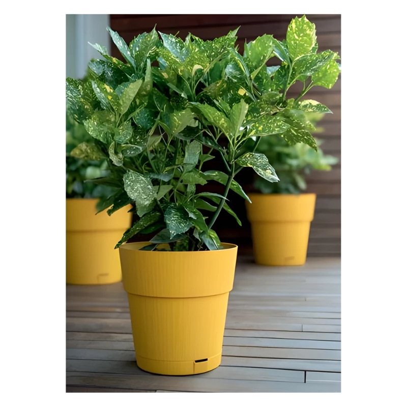 STEFANPLAST Ethica Doniczka z podstawką Ø40x39cm Musztardowy Żółty