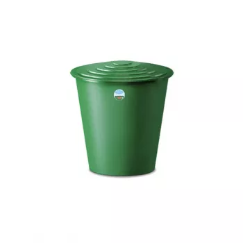 STEFANPLAST Beczka na wodę 210L z pokrywą i kranem Ø76,5x84cm Zielona