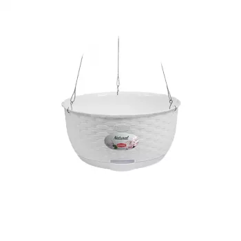 STEFANPLAST Wisząca Doniczka Naturalna Ø30x14.5cm Biała