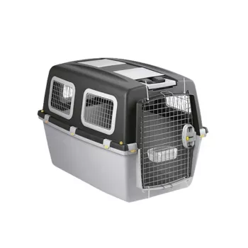 STEFANPLAST Gulliver 6 Plus Klatka transportowa dla dużych psów 92x64x66 cm Ciemnoszary/Jasnoszary