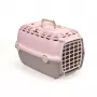 STEFANPLAST Klatka transportowa Horizon 1 z plastikowymi drzwiami 48x32x30cm różowo-szara