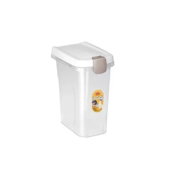 STEFANPLAST Pojemnik na karmę dla zwierząt 15L 6kg Przezroczysty/Biały 33x22x41cm