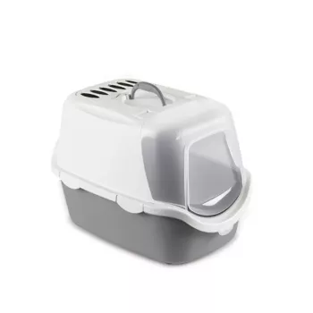 STEFANPLAST Cathy Easy Clean zamykana kuweta dla kota z filtrem 56x40x40cm biało-szara