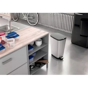 KIS Kosz na pedały Metallic Chic Bin L 45L Stalowy szary