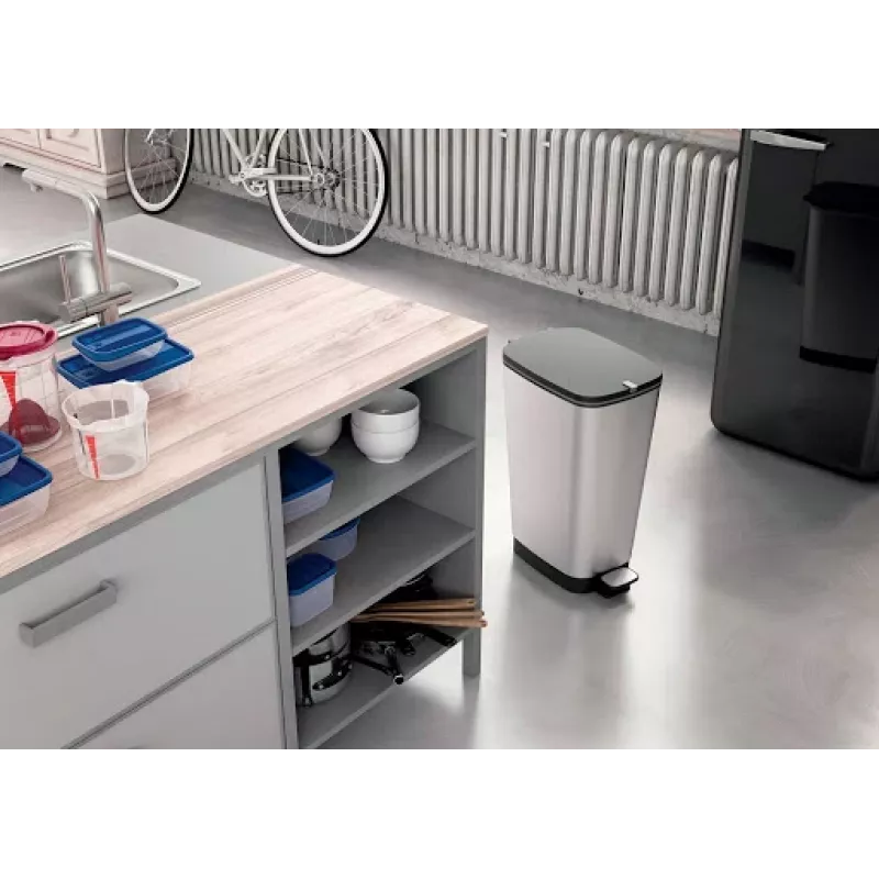 KIS Kosz na pedały Metallic Chic Bin L 45L Stalowy szary