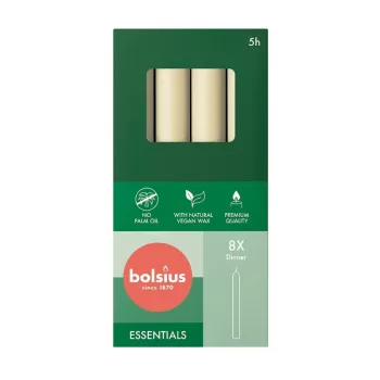 BOLSIUS Świece stołowe 8 szt. w pudełku 170/20mm Perłowe