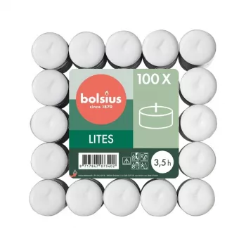BOLSIUS Świeczki Tealight 100 szt. Białe