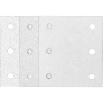 Makita 192352-4 Zestaw papieru ściernego, 10 sztuk, ziarnistości P60/P100/P150, 102 x 114 mm, rzep, do narzędzi wielofunkcyjnych