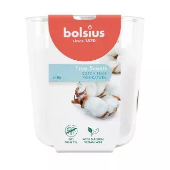 Bolsius True Scents świeca zapachowa w szklanym słoiku, Fresh Cotton, Ø97x85 mm