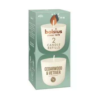 BOLSIUS Clean Light wkłady do świeczników 2 szt. Cedarwood & Vetiver