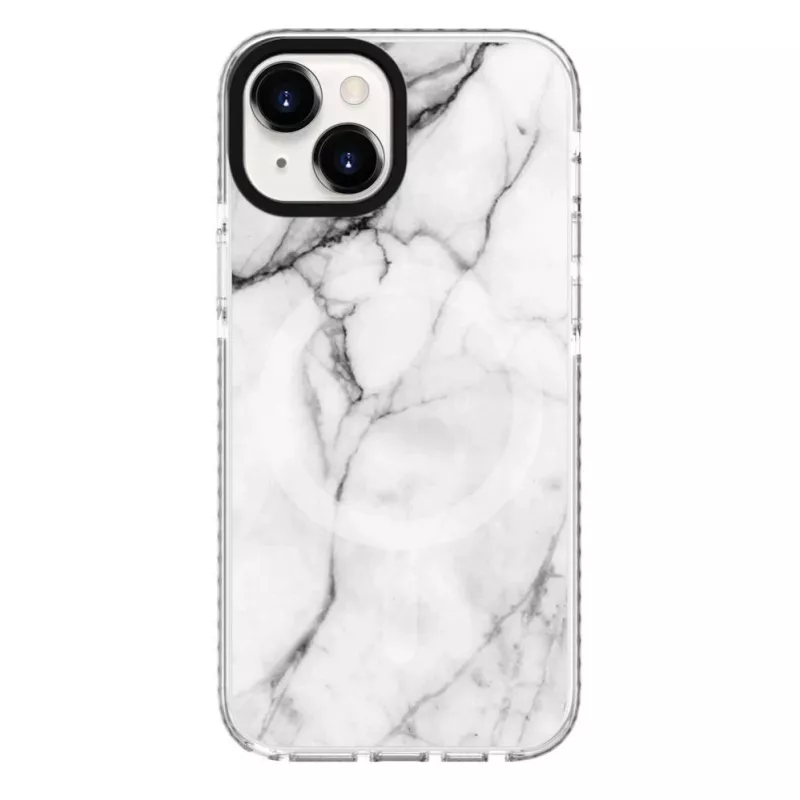 Evelatus Apple iPhone 15 etui PC+TPU z MagSafe Marmurkowy Biały