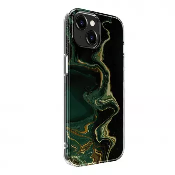 Evelatus Apple iPhone 15 PC Marmurowy Ciemnozielony Etui