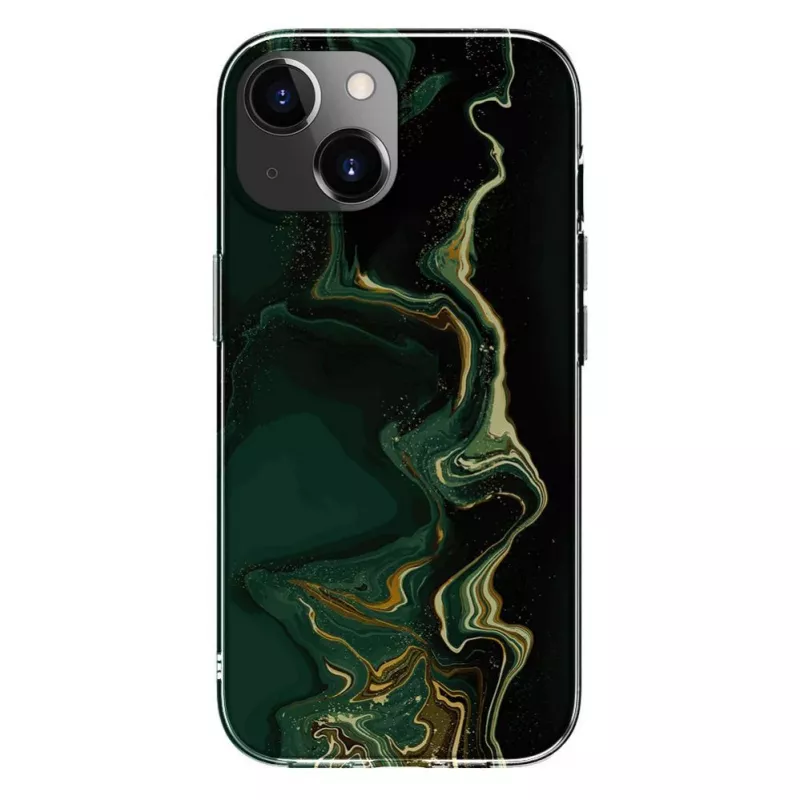 Evelatus Apple iPhone 15 PC Marmurowy Ciemnozielony Etui