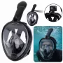 LEAN TOYS Pełnotwarzowa Maska do Snorkelingu i Nurkowania z Systemem Anti-Fog Czarny L/XL