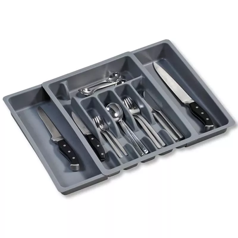 KESPER Organizer do Sztućców w Szufldzie Szary 5 Przegród 33x26x5 cm