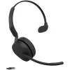 Jabra Evolve3 65 Mono Link 390a Bezprzewodowy zestaw słuchawkowy Bluetooth z adapterem USB-A - certyfikat Microsoft Teams, mikrofon z redukcją szumów, 35 godz. rozmów