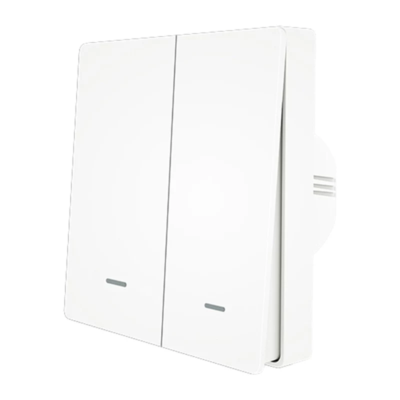 MOES ZS-B-EU2 ZigBee 2-kanałowy przełącznik światła, nie wymaga przewodu neutralnego, biały