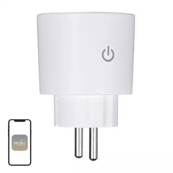 Inteligentna wtyczka MOES MWP-EU16M-WH-MS z monitoringiem energii, 16A, Wi-Fi, biała