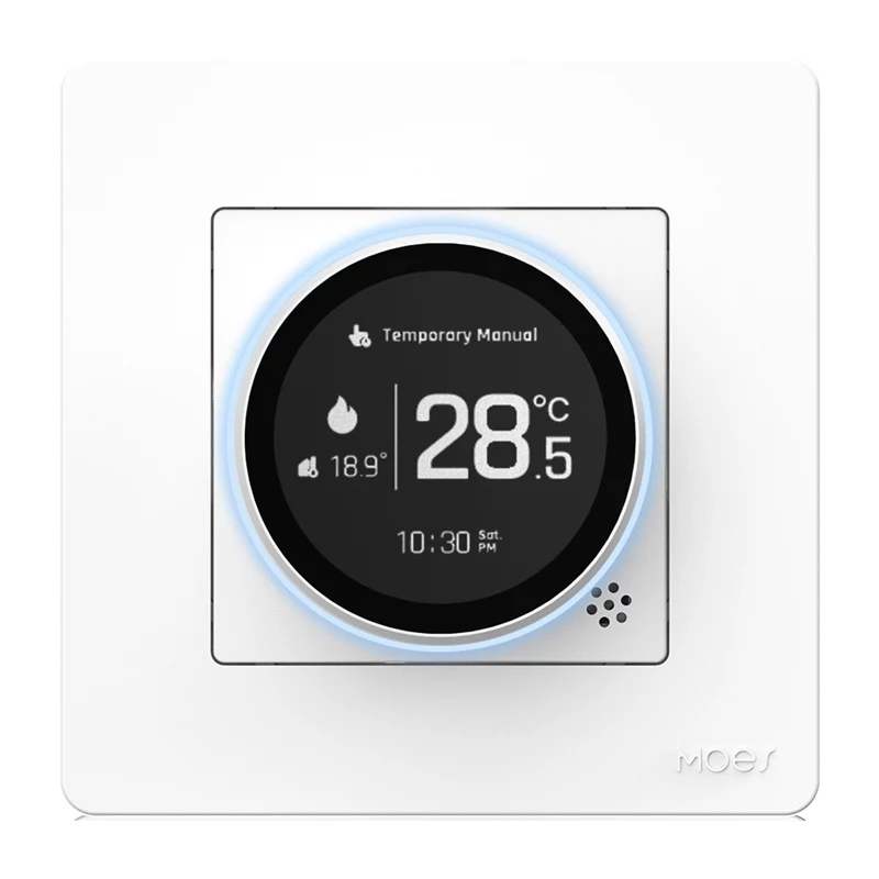 MOES ZHT-SR-GB-WH-MS Inteligentny termostat ZigBee do ogrzewania elektrycznego, biały
