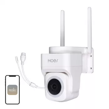 MOES WCM-B66 3MP zewnętrzna kamera IP Wi-Fi z detekcją AI człowieka, nocną wizją w pełnym kolorze, obrotem/pochyleniem, dwukierunkowym audio, wodoodpornością IP66