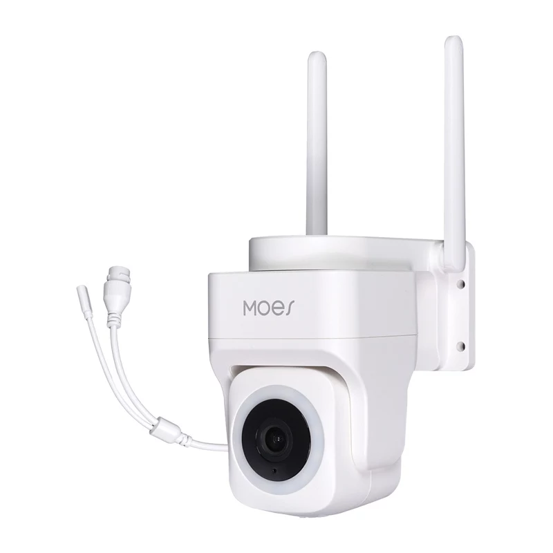 MOES WCM-B66 3MP zewnętrzna kamera IP Wi-Fi z detekcją AI człowieka, nocną wizją w pełnym kolorze, obrotem/pochyleniem, dwukierunkowym audio, wodoodpornością IP66