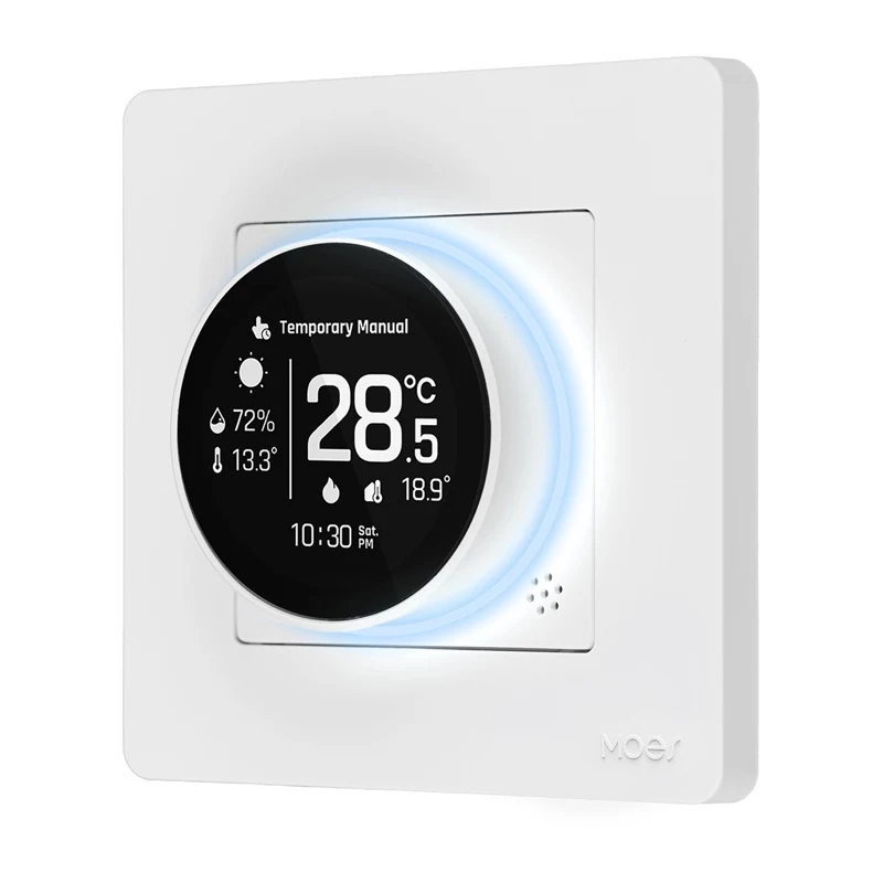 MOES ZHT-SR-GA Termostat ZigBee do ogrzewania wodnego, biały