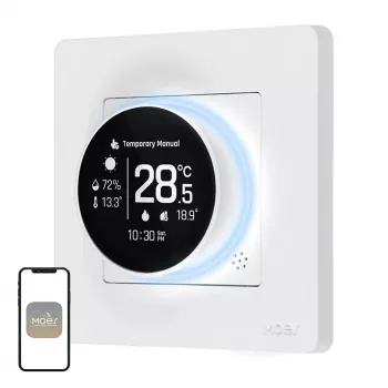 MOES ZHT-SR-GC Inteligentny termostat ZigBee do kotła/ogrzewania gazowego, biały
