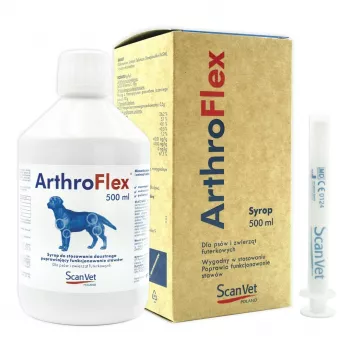 SCANVET ArthroFlex Syrop – Suplement na Stawy i Ruchomość dla Psów, 500 ml