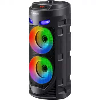 Defender CRASHBOOM Przenośny Głośnik Bluetooth 16W z Karaoke, FM, LED, TWS, Mikrofonem i Pilotem - Czarny