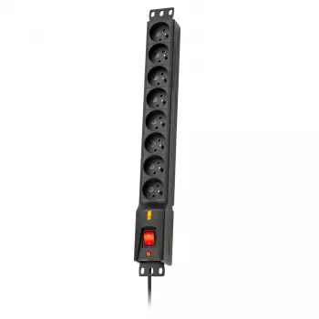 Lestar LXRM 816 16A 8-gniazdowy 19-calowy rack PDU z gniazdami Schuko, kabel 5m