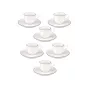 LA PORCELLANA BIANCA Teresa Zestaw Filiżanek do Espresso z Podstawkami, 90 ml, Porcelana, Biały, 12 Elementów