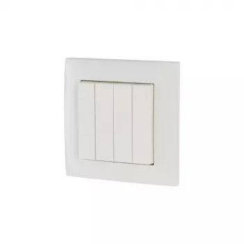 Eaton xComfort RF bezprzewodowy 4-przyciskowy przełącznik ścienny, zasilany bateryjnie, czysty biały (173413)